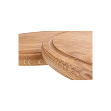 Lade das Bild in den Galerie-Viewer, Schneidebrett Eichenholz - rund 30 cm mit Saftrille und Griff HOF