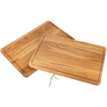 Lade das Bild in den Galerie-Viewer, Schneidebrett aus Eichenholz - 50 cm mit Saftrille HOF