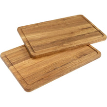 Lade das Bild in den Galerie-Viewer, Schneidebrett aus Eichenholz - 50 cm mit Saftrille HOF