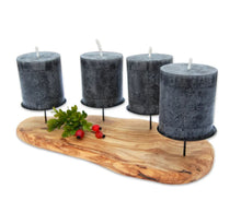 Lade das Bild in den Galerie-Viewer, Olivenholz Kerzenhalter ADVENT DOM