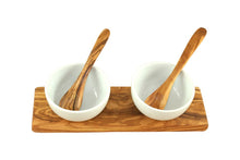 Lade das Bild in den Galerie-Viewer, Olivenholz Dipschalen Porzellan Typ I DOM