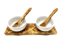 Lade das Bild in den Galerie-Viewer, Olivenholz Dipschalen Porzellan Typ I DOM