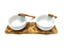 Lade das Bild in den Galerie-Viewer, Olivenholz Dipschalen Porzellan Typ I DOM