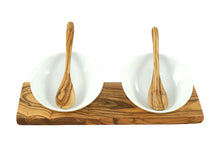 Lade das Bild in den Galerie-Viewer, Olivenholz Dipschalen Porzellan Typ II DOM