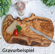 Lade das Bild in den Galerie-Viewer, Olivenholz Steakbrett mit Grifflasche DOM