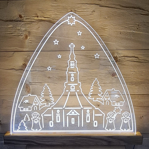 Lichterbogen aus Acrylglas - Seiffner Kirche DerHolzShop