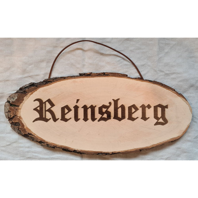 Baumscheibe / Rindenbrett mit Gravur DerHolzshop