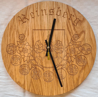 Wanduhr Massivholz Eiche - Edition Forchheim DerHolzshop