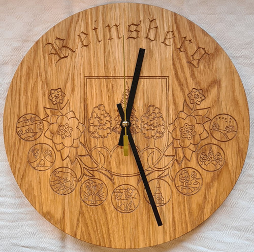 Wanduhr Massivholz Eiche - Edition Forchheim DerHolzshop
