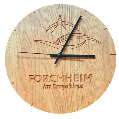 Wanduhr Massivholz Eiche - Edition Forchheim DerHolzshop