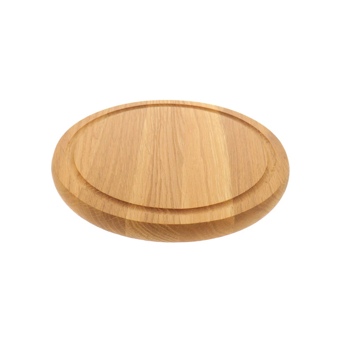 Schneidebrett Eichenholz - rund mit Saftrille HOM