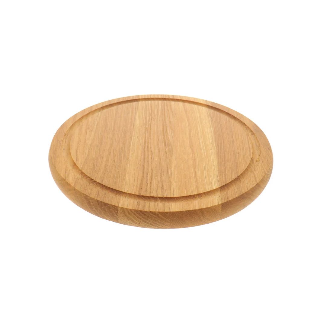 Schneidebrett Eichenholz - rund mit Saftrille HOM