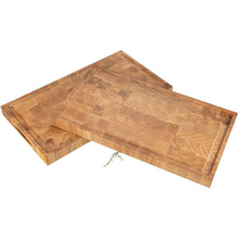 Lade das Bild in den Galerie-Viewer, Hackblock aus Eichenholz XXL - 60 cm Stirnholzbrett mit Saftrille HOF
