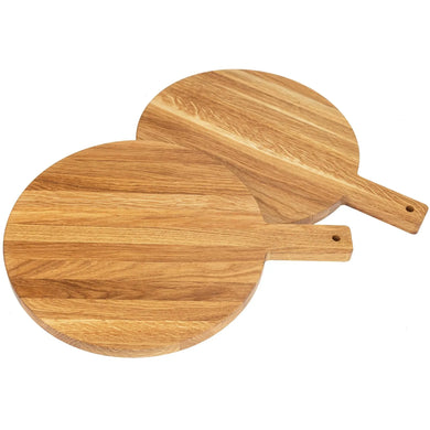 Pizzabrett Eichenholz - rund 30 cm mit Griff HOF