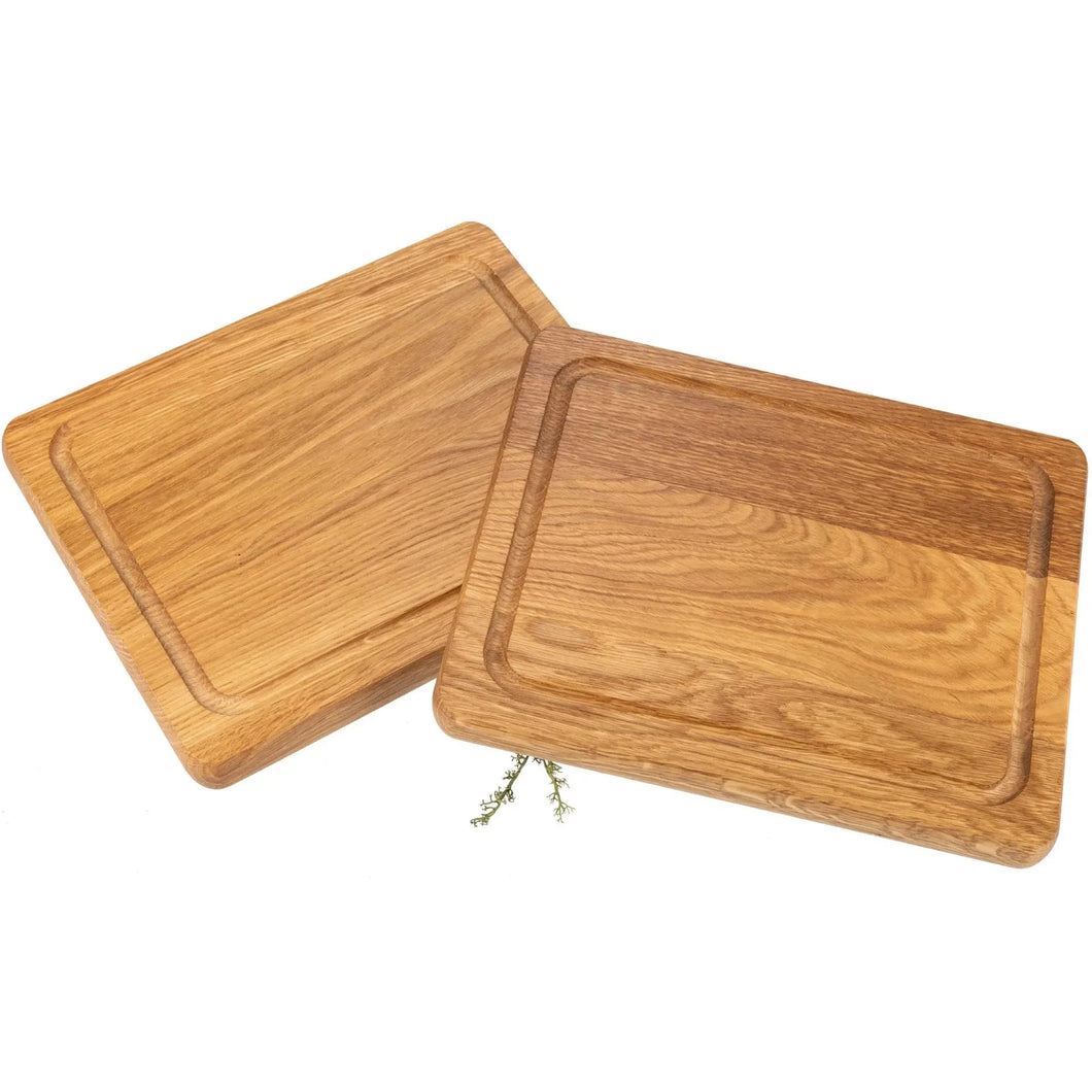 Schneidebrett aus Eichenholz - 25 cm mit Saftrille HOF