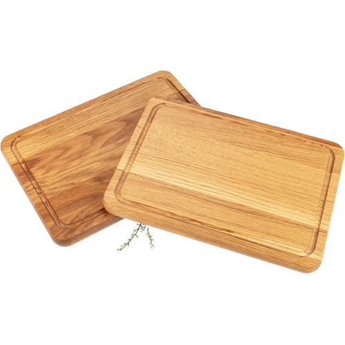 Schneidebrett aus Eichenholz - 35 cm mit Saftrille HOF