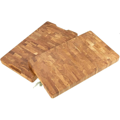 Hackblock aus Eichenholz - 54 cm Stirnholzbrett mit Saftrille HOF